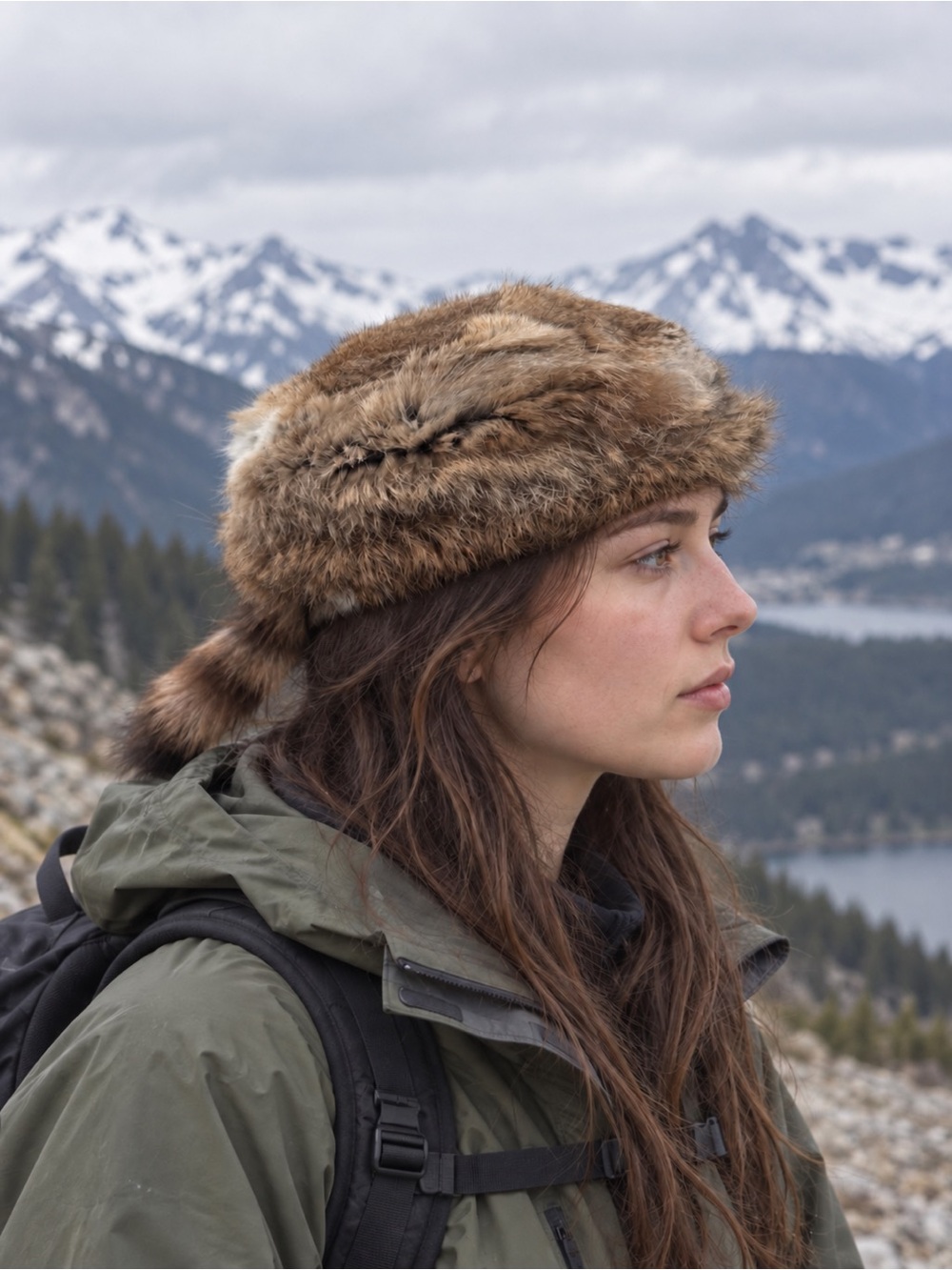 Coon Skin Cap Davy Crockett Hat Fur Cap Fur Tail